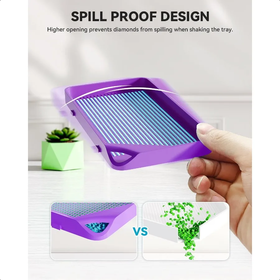 10Piece Interlocking Diamond Art Trays Kits for Adults Stackable Diamond Painting Accories and Tools