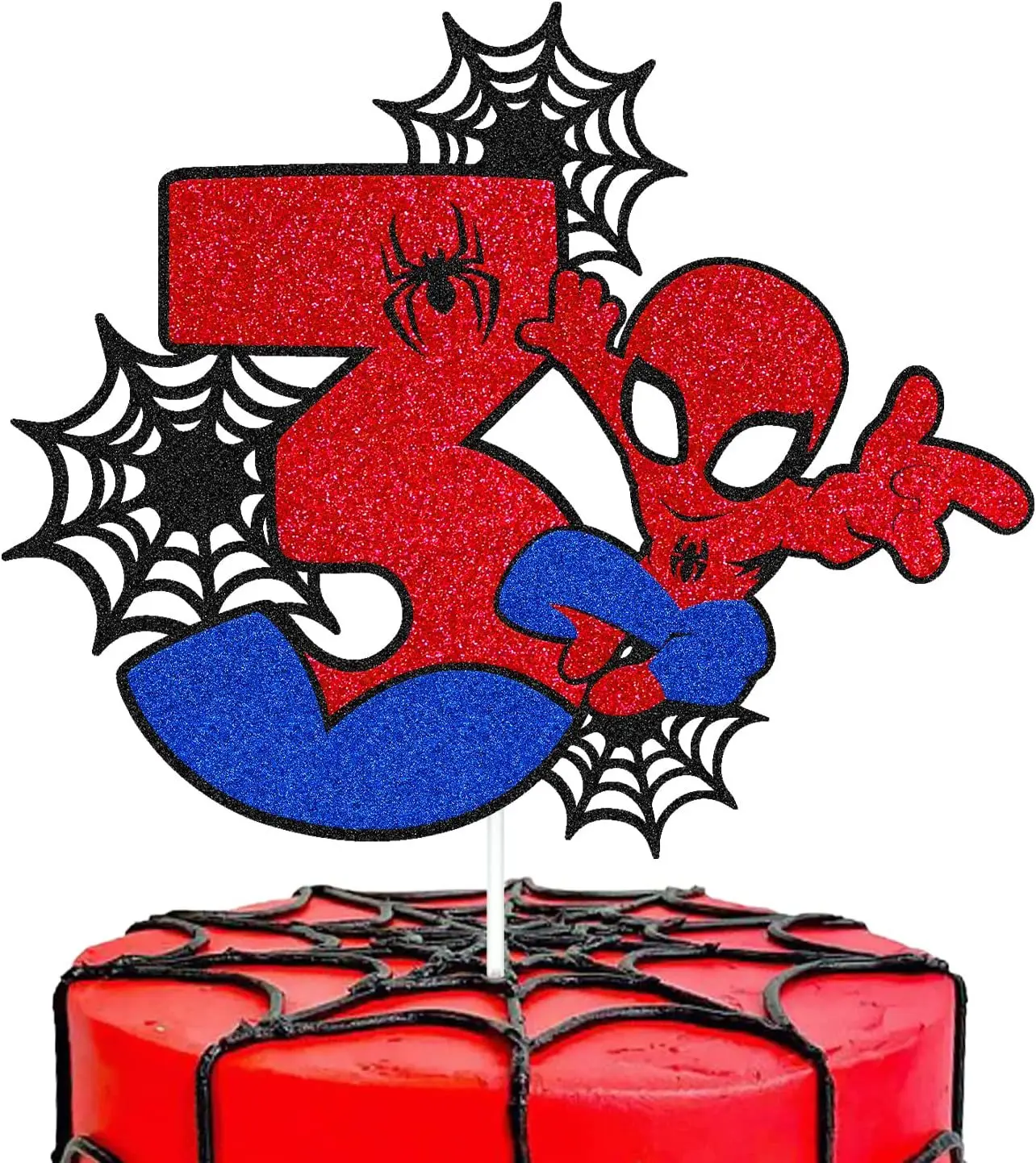 Spiderman Verjaardagsfeestje Decoraties Verjaardagsnummer Taart Invoegen Kinderen Cartoon Feest Decoratie Geslacht Onthuld Baby Shower