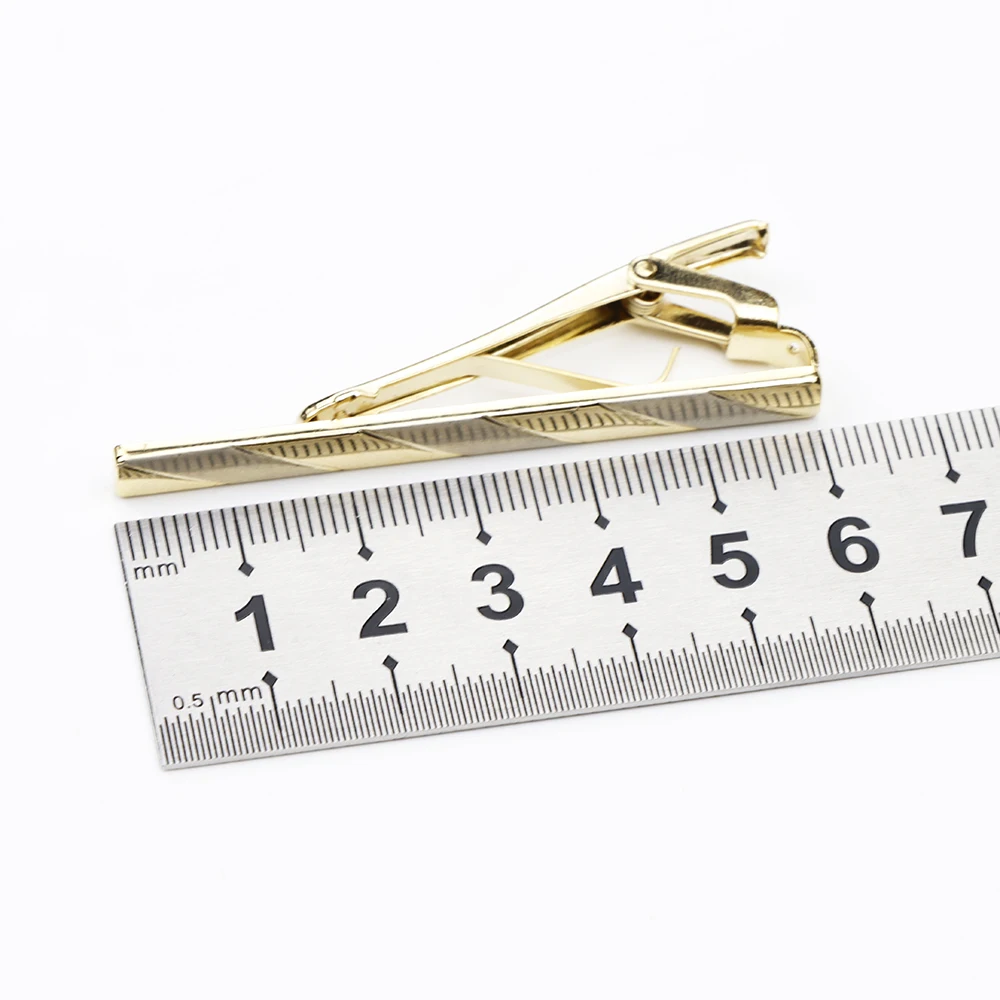 Nuevo Clip de corbata de Metal dorado para hombre, accesorios de negocios para fiesta de boda, Material de acero inoxidable cromado brillante, hebilla de joyería, Clip de corbata