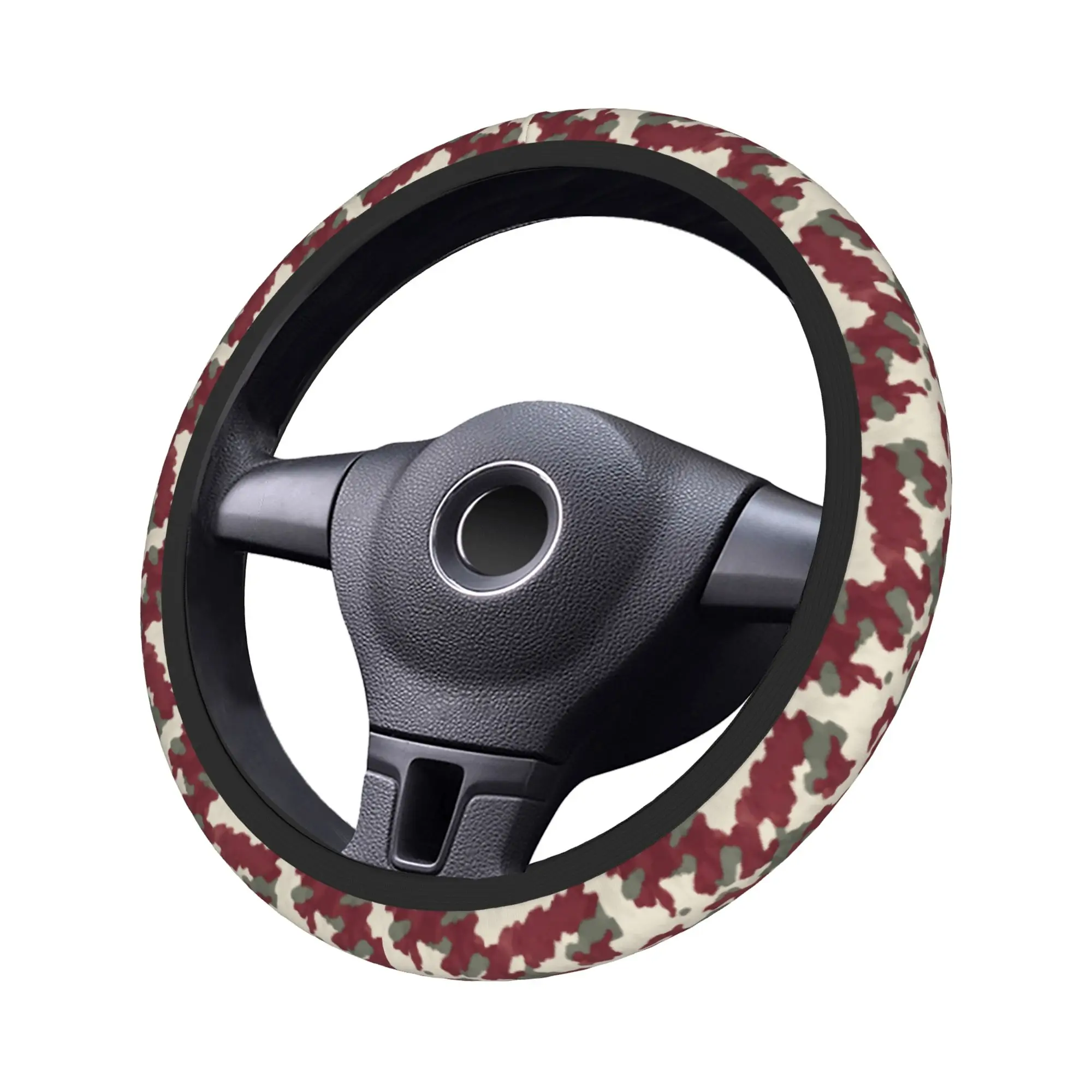 Camo Camouflage Car Steering Wheel Cover 37-38 Anti-slip  Steering Wheel Protective Cover Elastische Car Accessories
