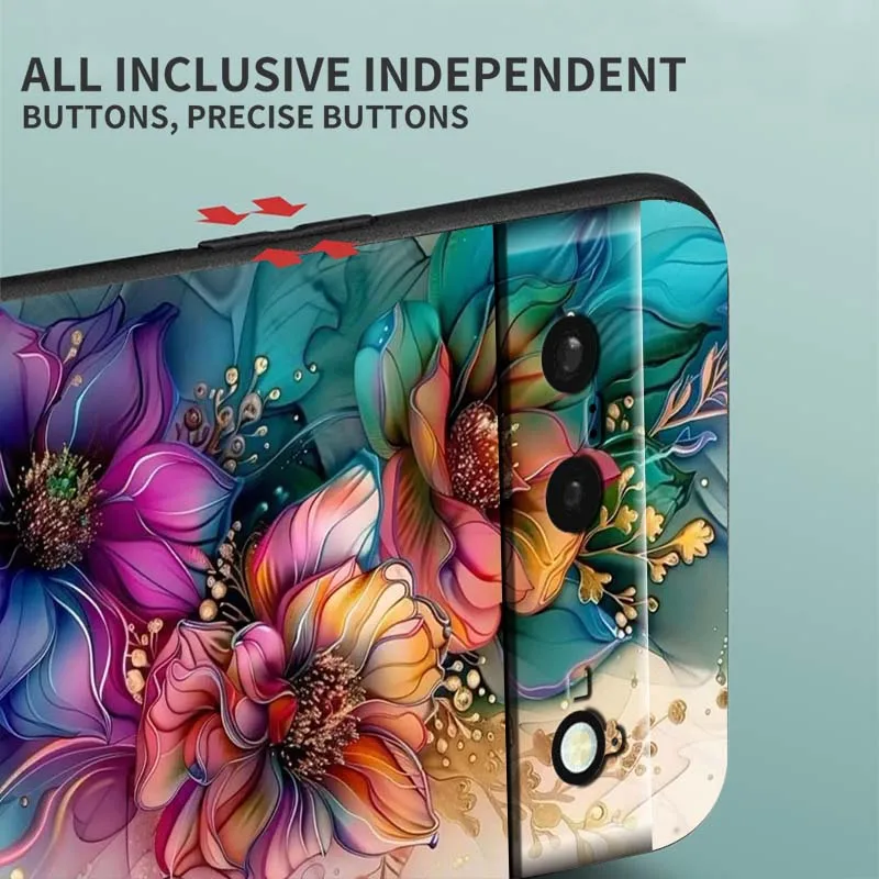 Luxuriöses Blumenmuster für Google Pixel 10 9a 9 8A 8 7 7A 6 6A Pro XL 2024 5G Schwarze weiche TPU-Silikonhülle