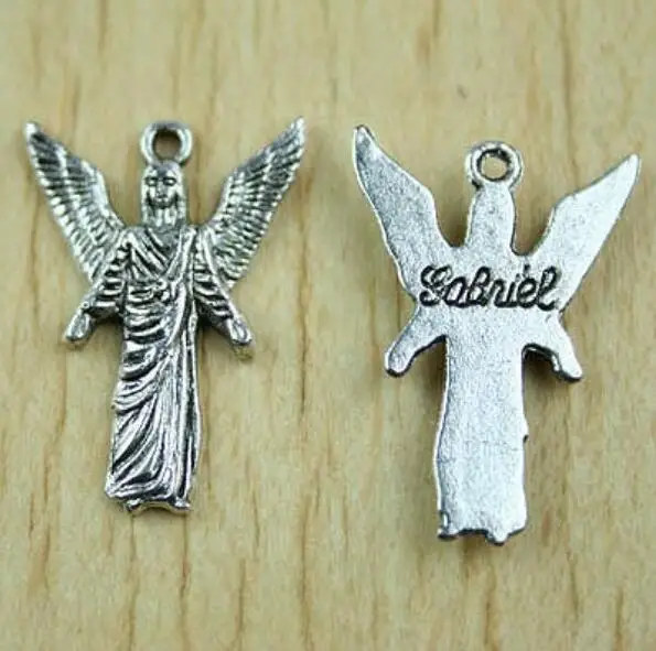 21pcs 24*14mm Uriel  Archangel Charms In Tibetan Silver Color Charms for Jewelry Making 7 archangels