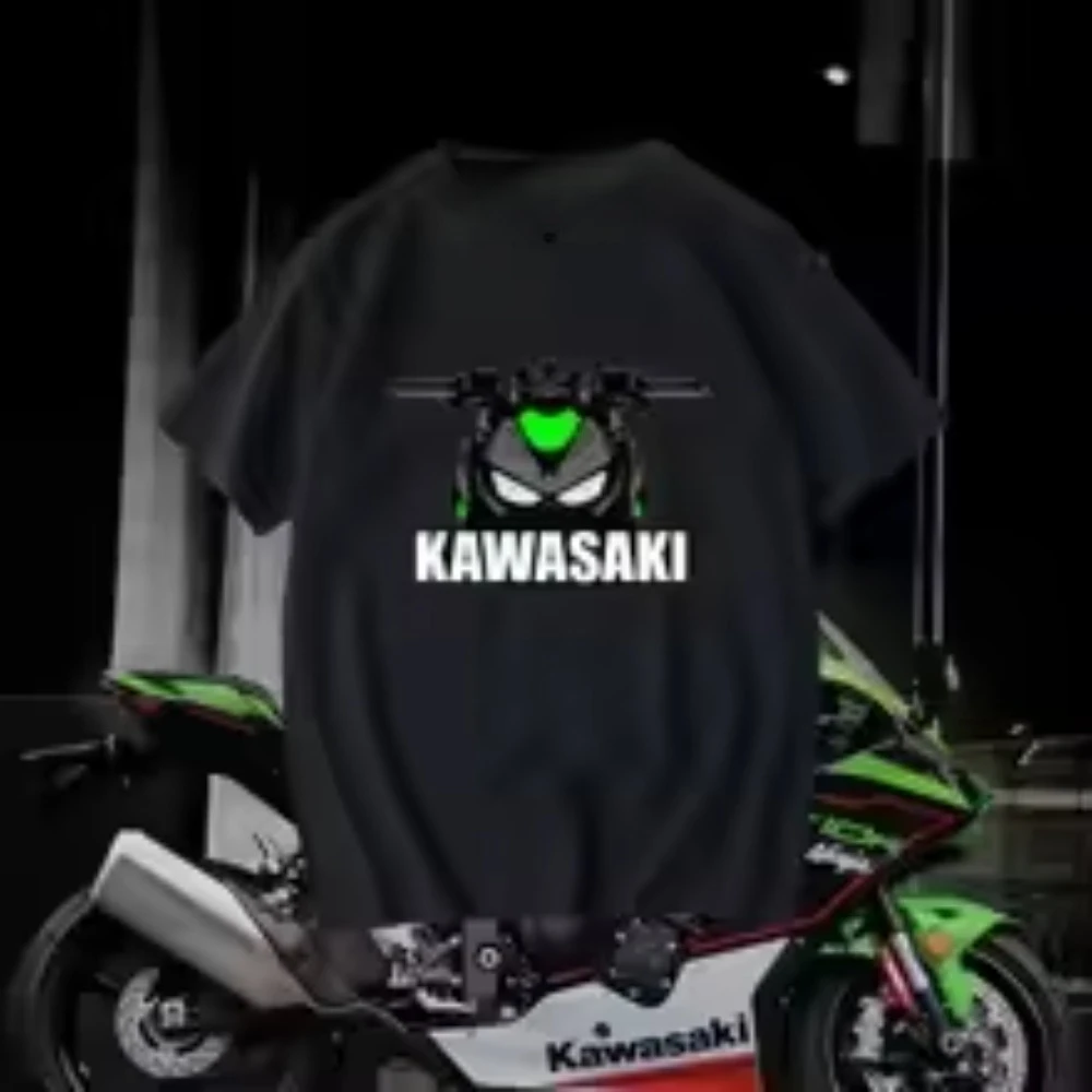 

Kawasaki Authorized Hot-selling Printed Cotton T-shirt Sports Quick-drying Sweat-absorbing Motorcycle 2025-26 Summer New Models