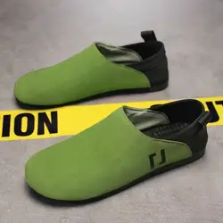 Neue Low-Top-Bohnen schuhe Farbe Wildleder Leder Slip-On Schuh Hand Slip auf weichen Sohlen Lederschuhe Mode lässig Herren schuhe
