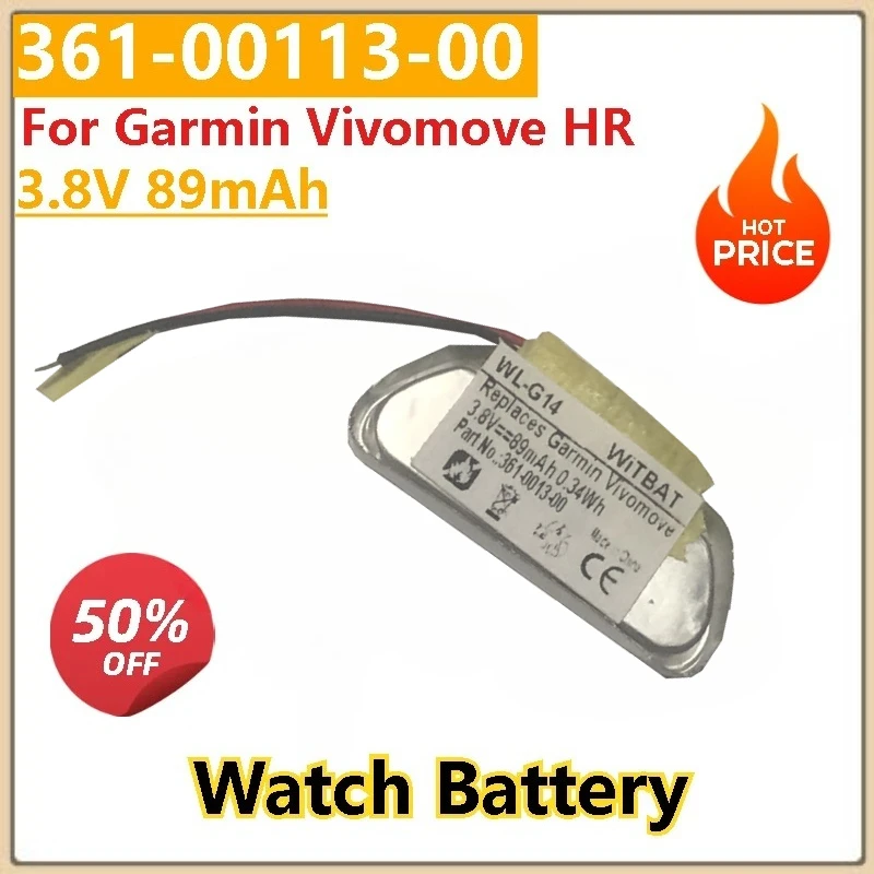 

100% New High Quality Watch Battery 361-00113-00 3.8V 89mAh for Garmin Vivomove HR