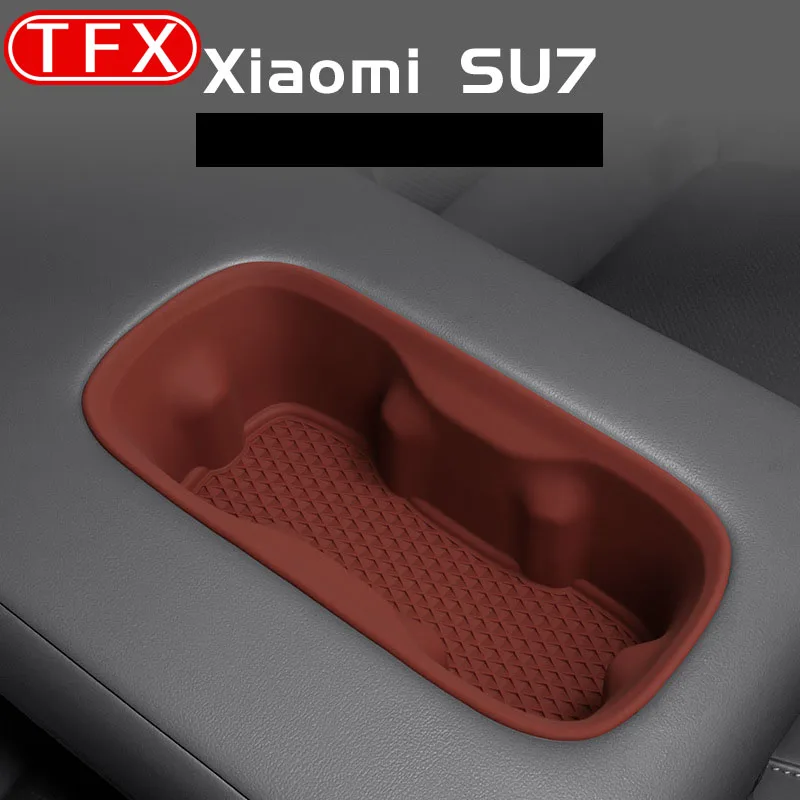 

For Xiaomi SU7 2024 Car Styling Rear Row Anti Slip Shock-absorbing Cup Cove Silicone Cup Pad Fixed Cup Holder Auto Accessories