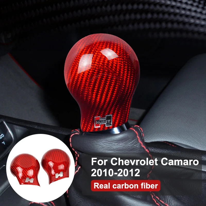 

For Chevrolet Camaro 2010-2012 Car Gear Shift Head Cover Decorative Sticker Carbon Fiber Modification Accessories