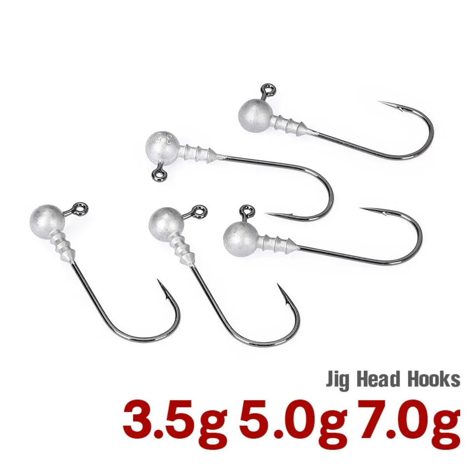 TSURINOYA-High Carbon Steel Fishing Hook, Jig Lead Hook, Barbed Soft Bait Hook, B-17, 3.5G, 5g