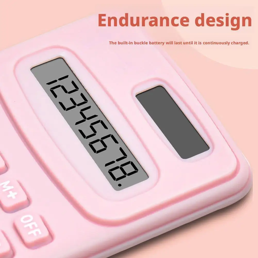 Small Solar Calculator Portable Calculator Cute LCD Electronic Calculator Home Office Primary School Students Teaching Supplies view 3