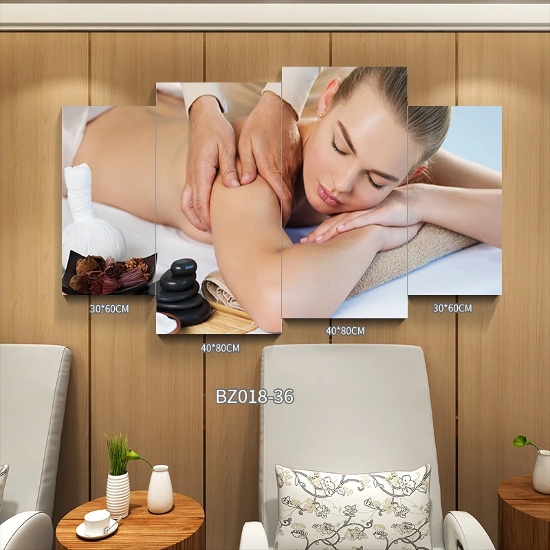 No Framed 4 Pcs Cupping Glass Health Body Massage Spa Beauty Salon Wall Art Canvas Posters Pictures HD Paintings Home Decor