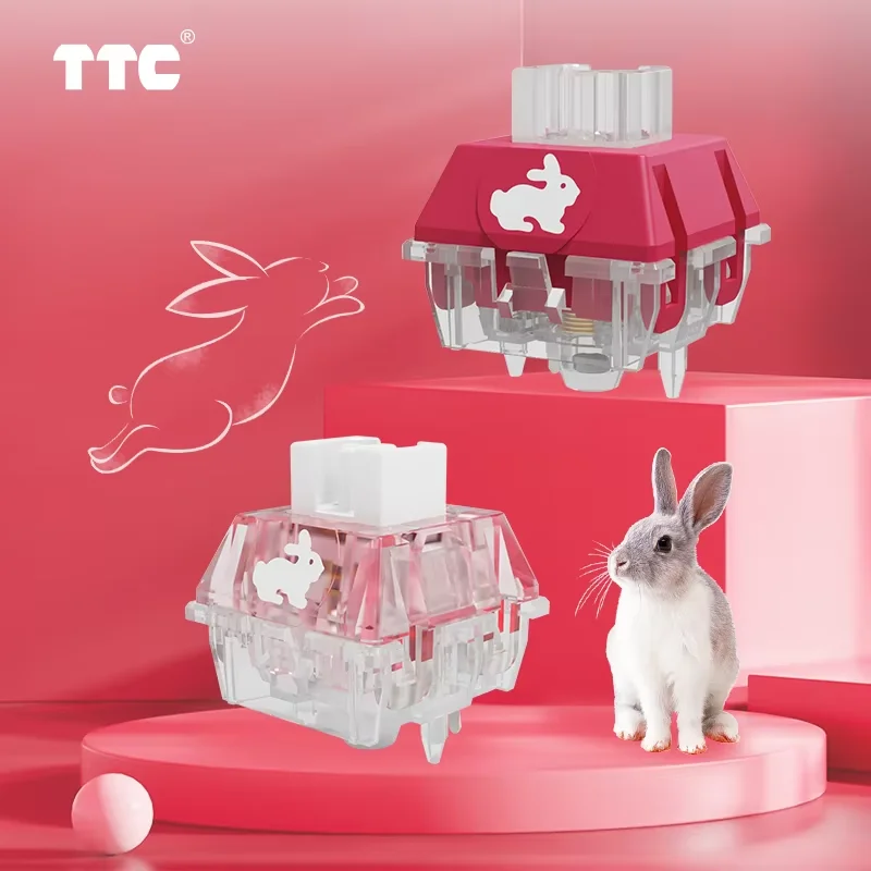 TTC RGB أرنب التبديل الأعلى الشق مفاتيح صامتة أرنب شفاف 42 جرام الخطي لوحة المفاتيح الميكانيكية مفتاح سريع غرامة التشحيم