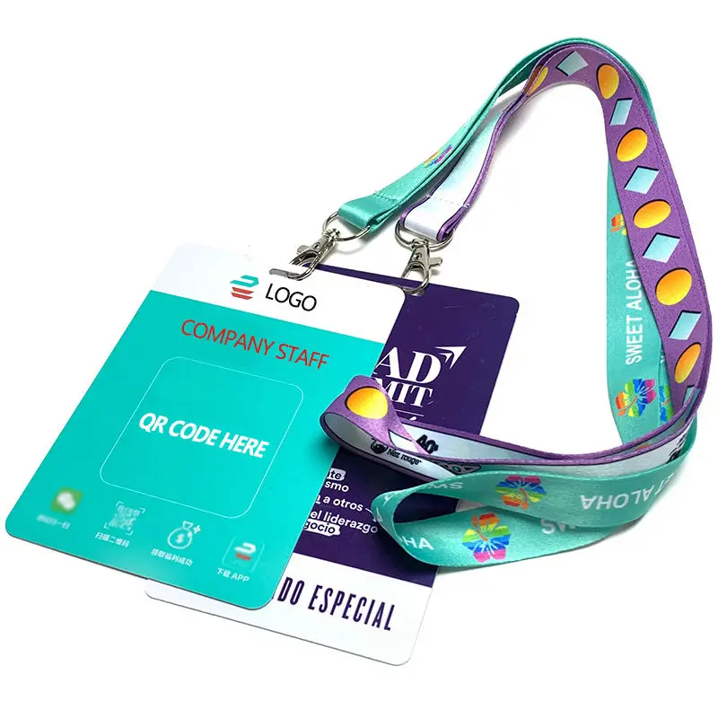 Custom PVC Student Employee ID Cards VIP Event Gift Cards With Punch Holes Lanyards Custom Printed Plastic Cards