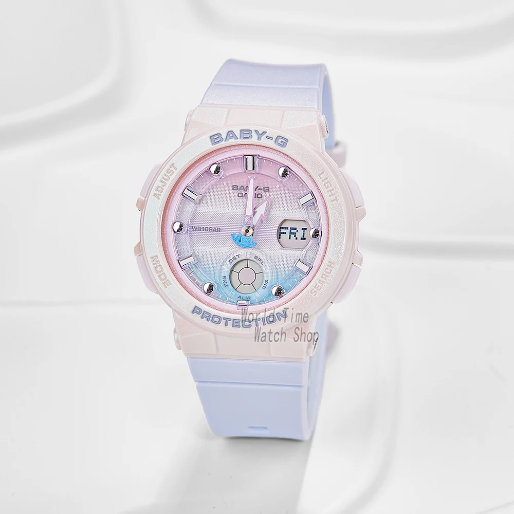 Casio-Conjunto de relojes de marca de lujo para mujer, Relojes LED digitales a la moda, de cuarzo, deportivos, resistentes al agua hasta 100m