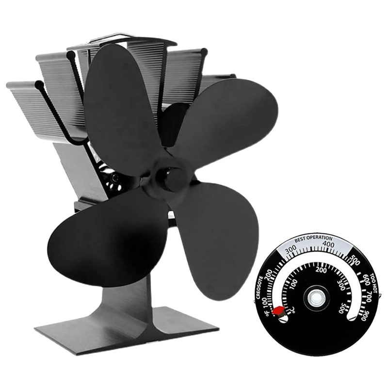 Heat Powered Stove Fan, Fireplace Fan With Designed Silent Operation, Circulating Warm Air Saving Fuel Efficiently