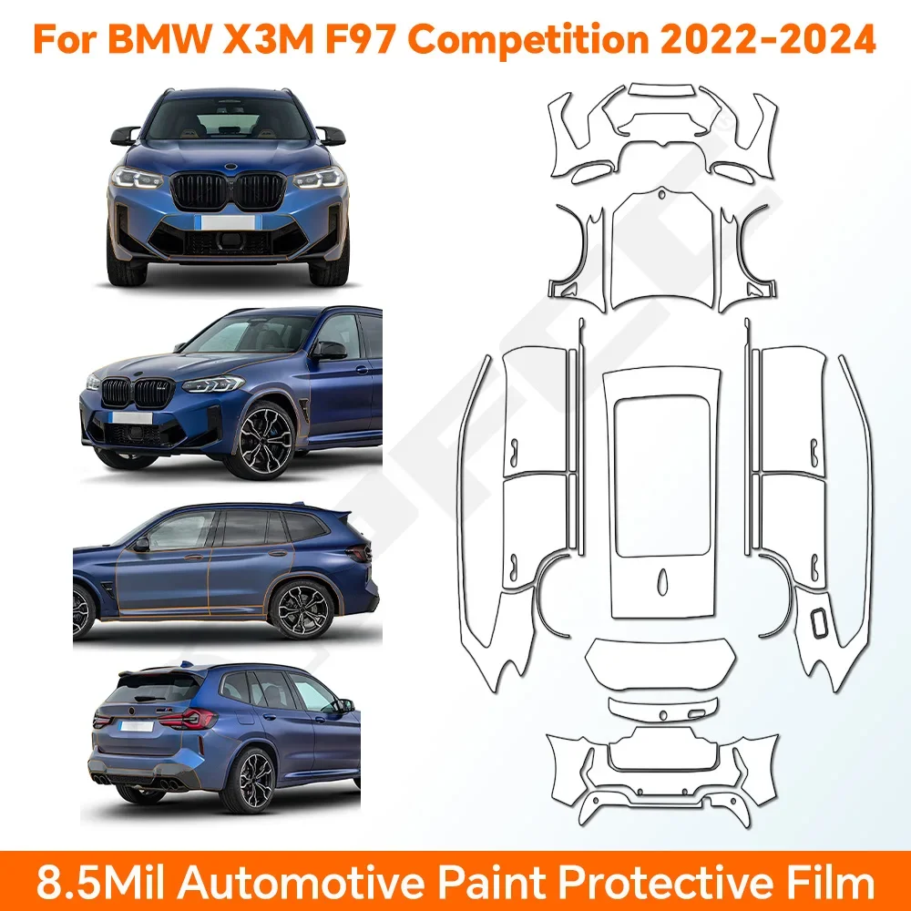 TPU For BMW X3 M F97 Competition 2022-2024 Paint Protection Film Clear Bra Car Body Anti-Scratch Pre-Cut PPF Resistant Invisible