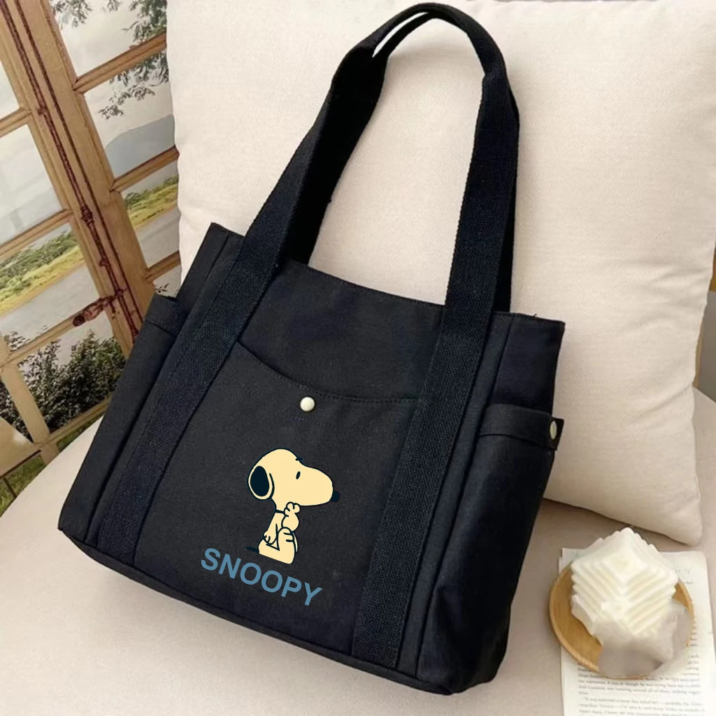 Snoopys Handbags for Women Anime Merch Canvas Shopper Bag Cartoon Dog Print Fashion Girls Korean Shoulder Bag Birthday Gifts