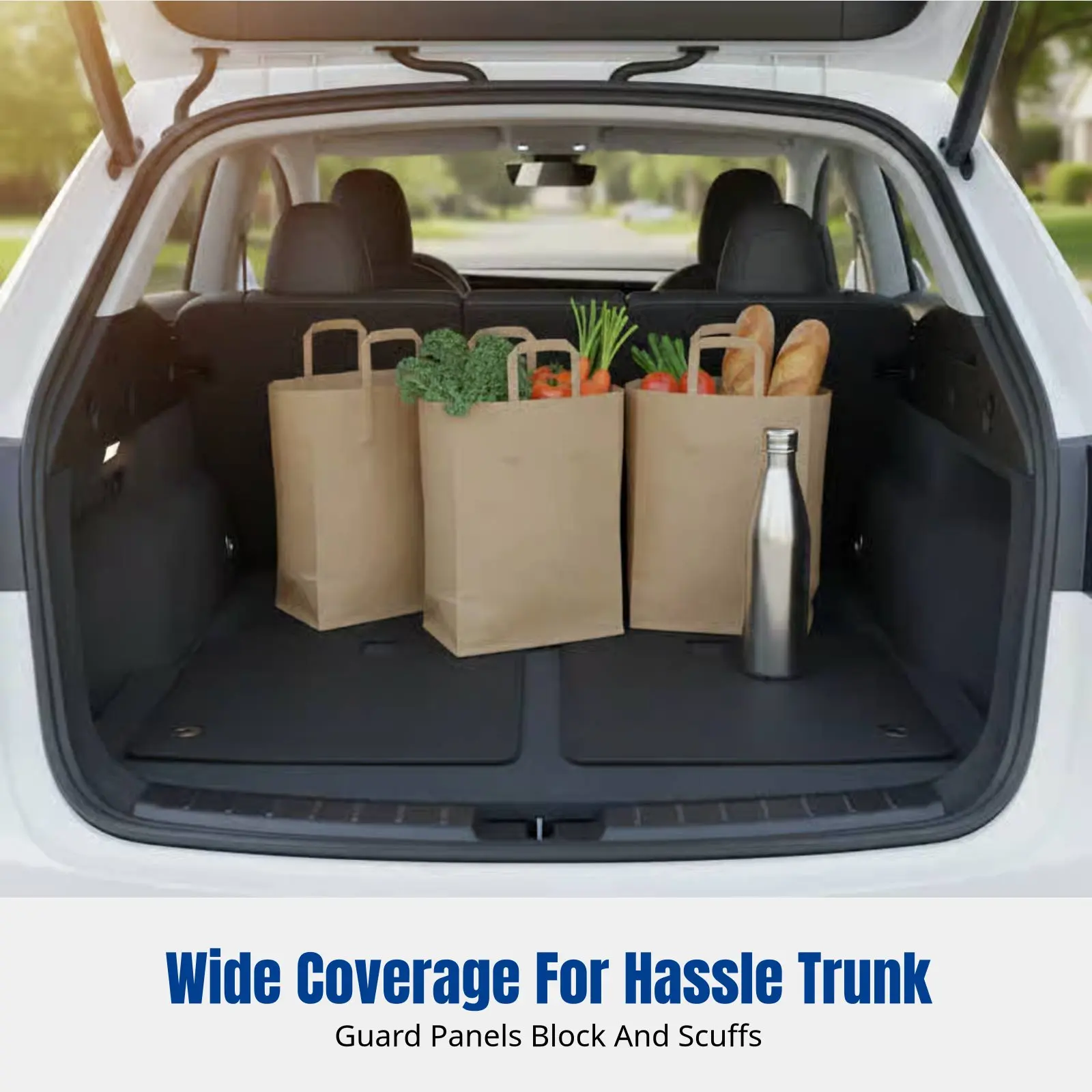 

Trunk Mat for Model YL, Leather Rear Storage Liner, Interior Accessory, Custom Fit, Full Coverage, Split Design