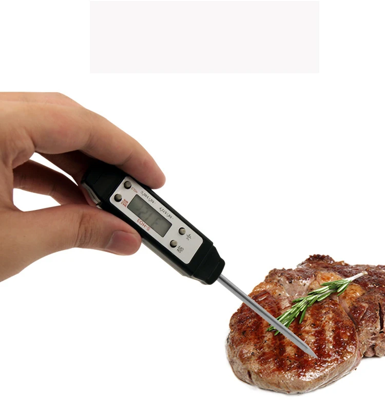 D2 Digital Food Beef Thermometer BBQ Automatic Calibration Pen Style High Accuracy Electronic Pocket Indoor Kitchen Thermometer