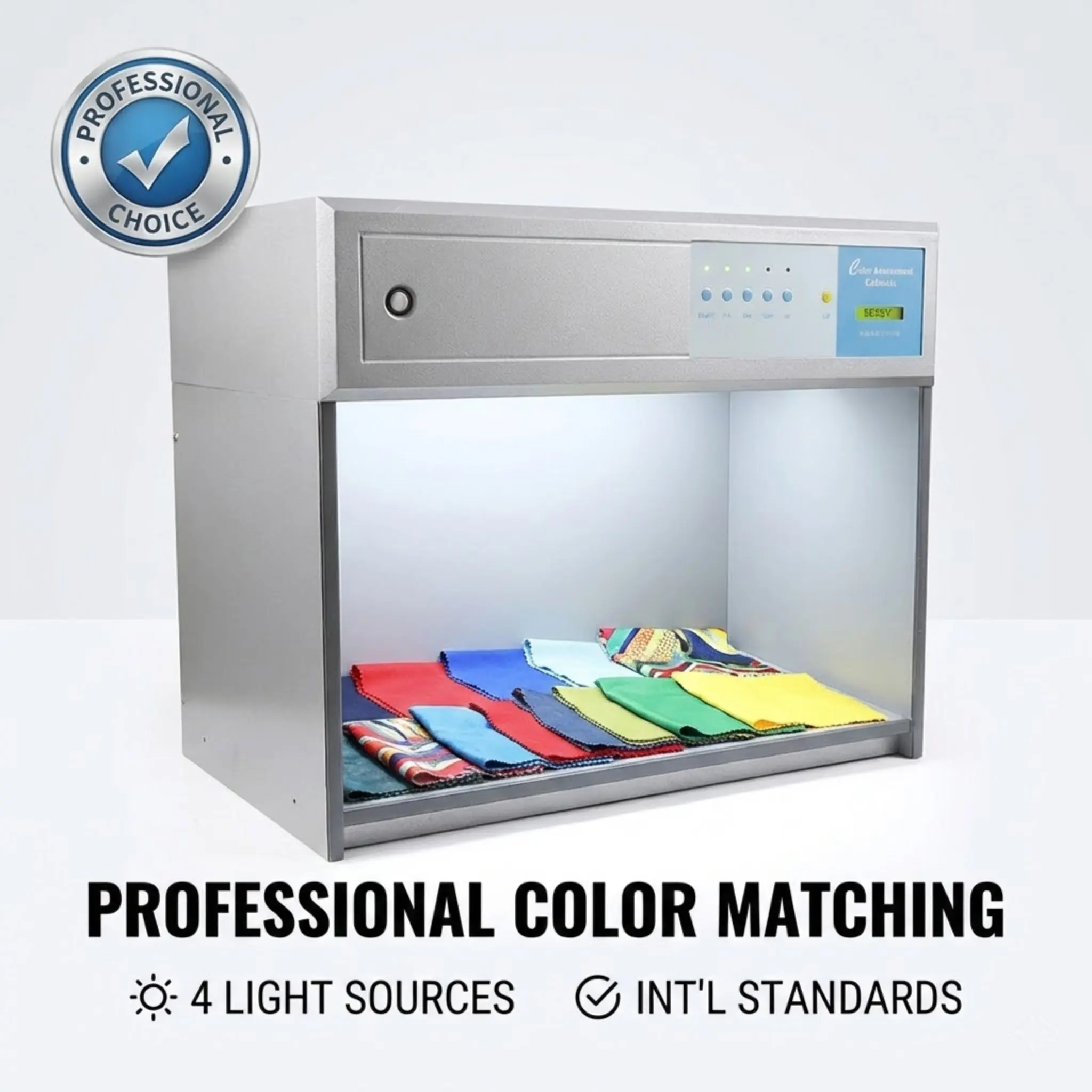 

4 Color Assessment Cabinet Textile Printing Professional Viewing Booth Metamerism Testing International Standards Compliance