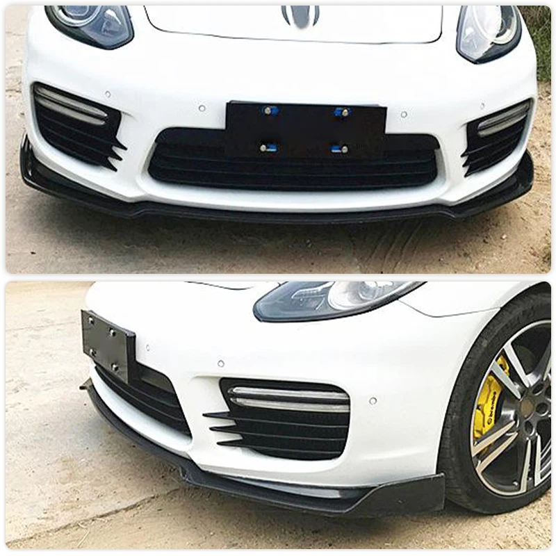 Car Front Bumper Lip Spoiler Carbon Fiber for Porsche Panamera GTS Turbo S 4-Door 2014-2016 Front Lip Chin Apron Guard Body Kit