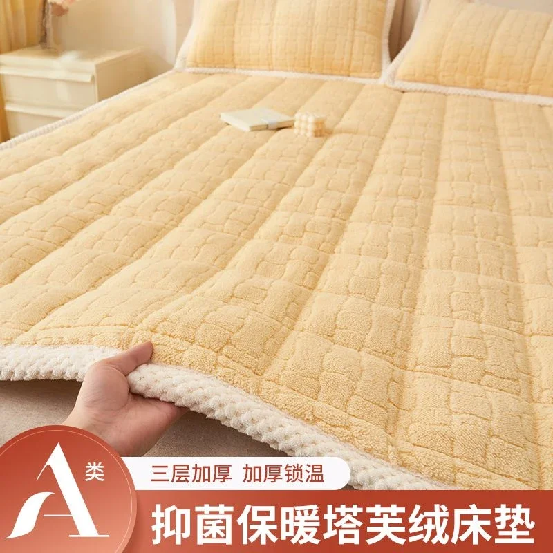 Winter Thick Warm Soft Mattress Toppers Japanese Luxury Bed Sheet Thin Tatami Mat Double Bedspread Fold Non-slip Mattress Cover