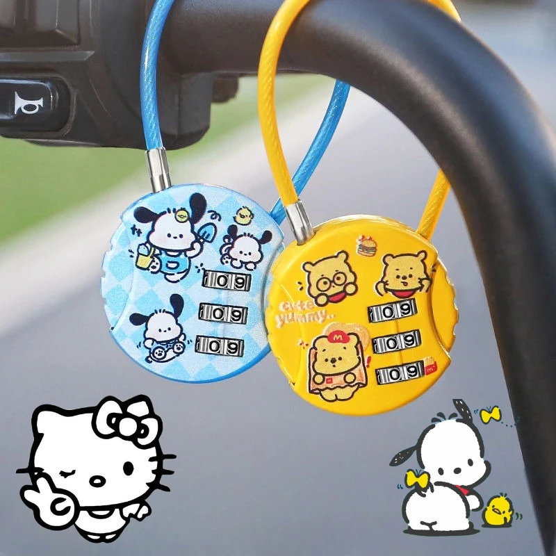 Sanrio Pochacco цифровой кодовый замок, замки для багажа с кодовым сейфом, выдвижной замок, навесной замок из цинкового сплава с рисунком Cinnamoroll