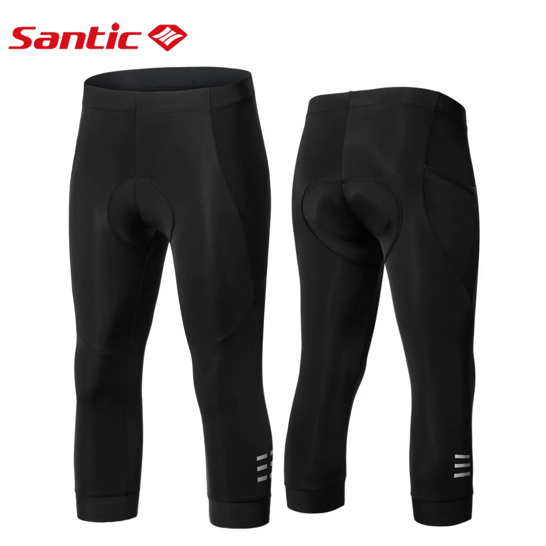 Santic Men Summer Cycling Pants Mountain Bike Cycle Jersey Cropped Pants Shorts Reflective Tight WM1C05131H