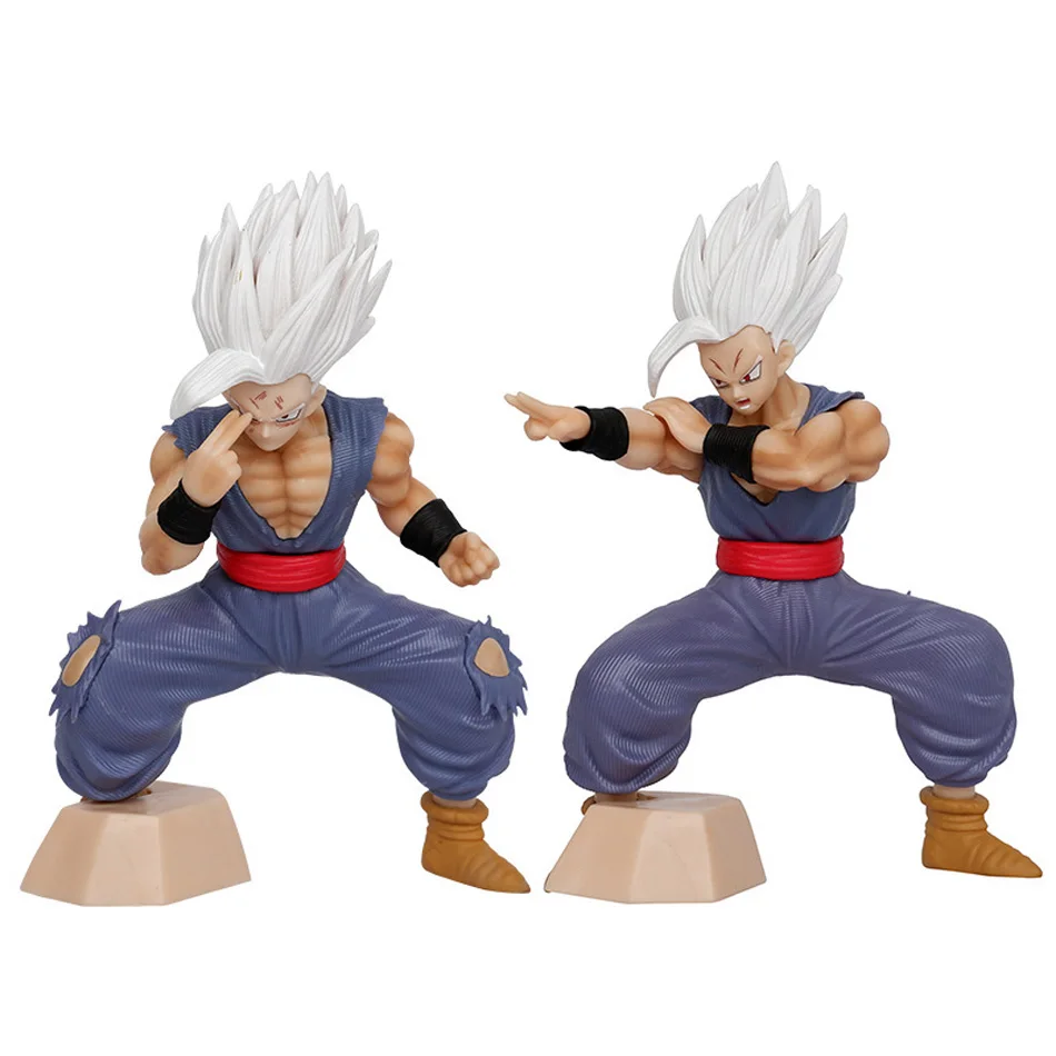 Anime Dragon Ball Gohan figura de bestia Super Saiyan pelo blanco Son Gohan PVC colección de figuras de acción modelo juguete regalo para niños