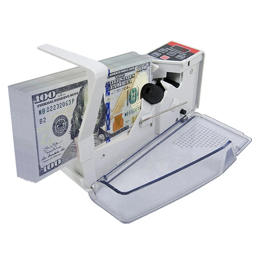 Mini Bill Cash Money Counting Machine Universal Currency Banknote Counter EU Plug For Stores, Grocery Stores, Restaurants
