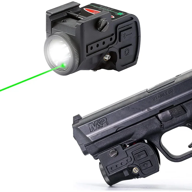 Rechargeable Tactical Flashlight 400LMS Richfire Torch Light with Laser LED 2 In 1 Combo Red Green Blue Magnetic for 20mm Rail