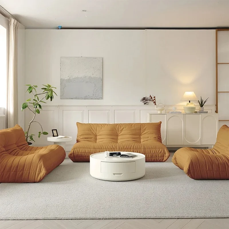 Compression Sofa for Vacuum Storage Space Saving Foldable Lazy Sofa for Adults Kids Portable Pillar Shape Bean Bag Sofa