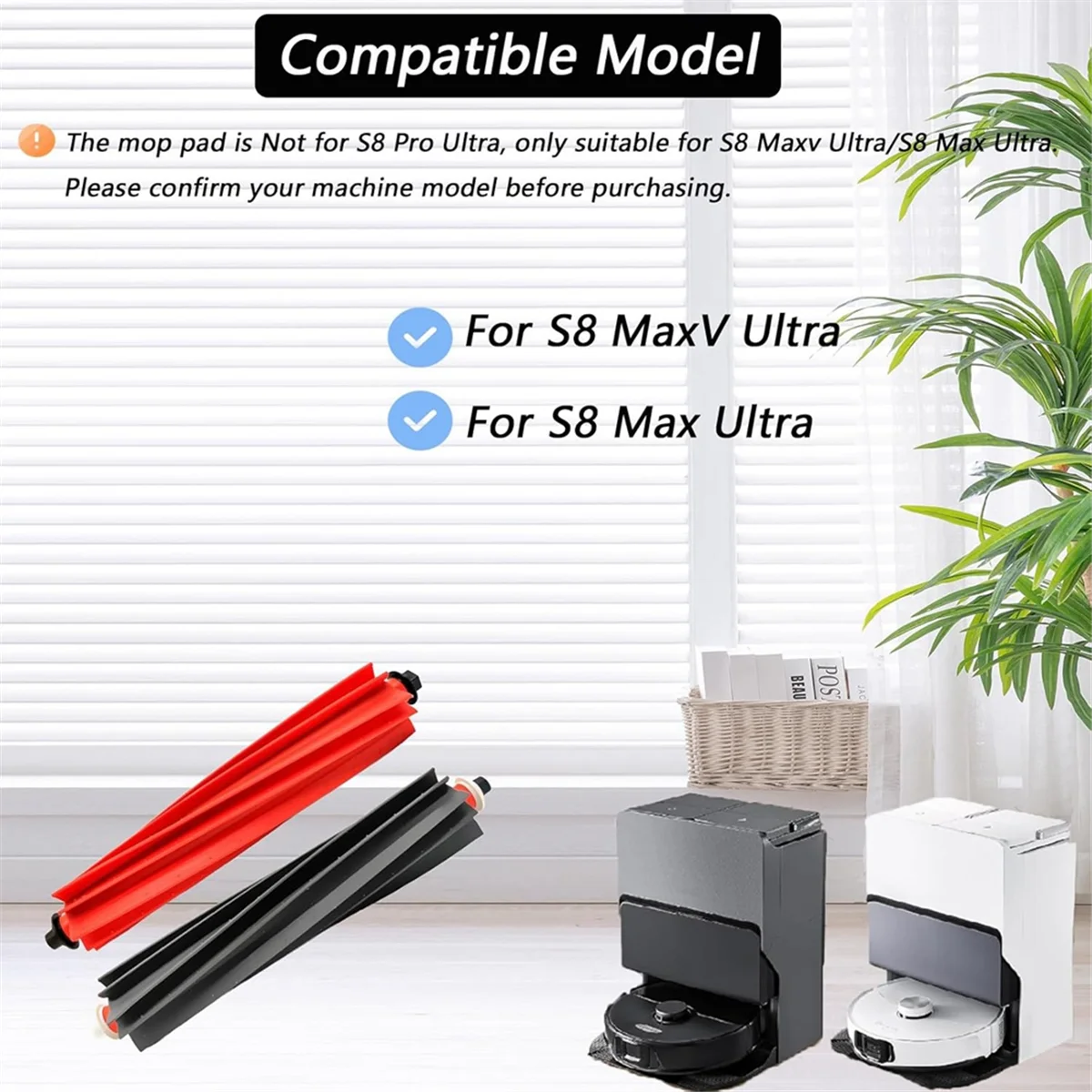EQAZ-Gummi-Hauptbürste für Roborock S8 MaxV Ultra, S8 Max Ultra Staubsaugerzubehör, Hauptwalzenbürstenaufsatz