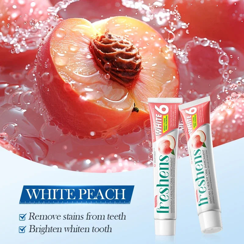 Tooth Cleaning White Peach Toothpaste Remover Yellowing Toothpaste Fresh Oral Brightening Periodontitis Dental Cleansing Care