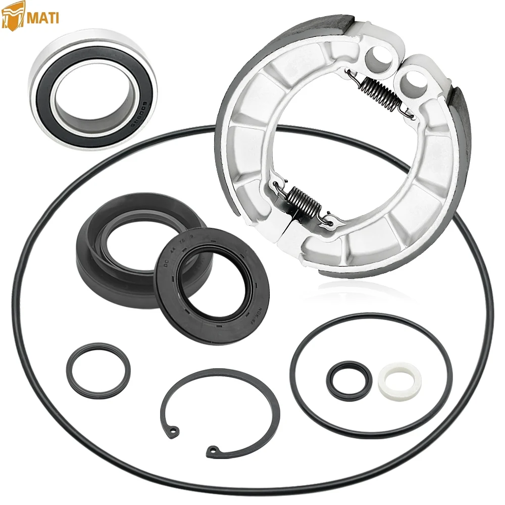 MATI Rear Brake Drum Bearing Seals Shoes Kit for Honda Rancher 420 TRX420 2007-2013 96150-60090-10 91256-HP5-601 06430HN0A30