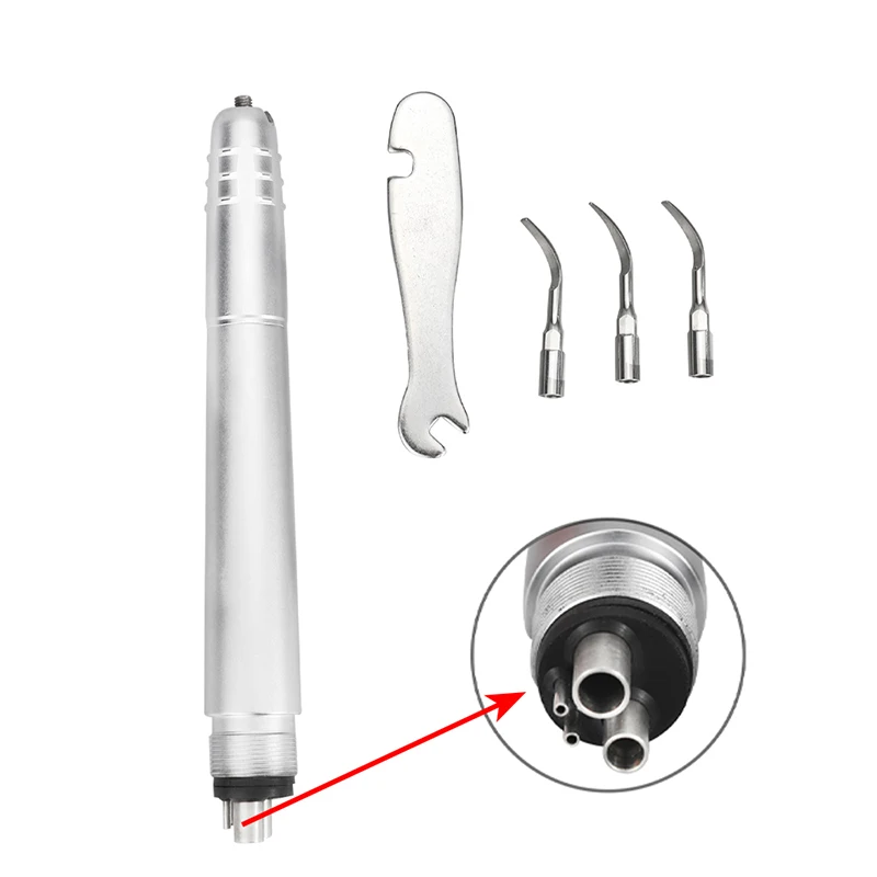 Dental Ultrasonic Air Scaler with 3 Tips Teeth Cleaning 2/4 Holes Handpiece Whiten Teeth Cleaner Dentistry Equipment