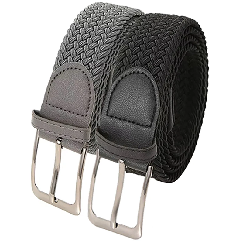 Cinturones para pantalones con hebilla de lona elástica, talla grande 130 140 150cm, cinturón tejido elástico, correas de cintura perforadas informales para hombres y mujeres