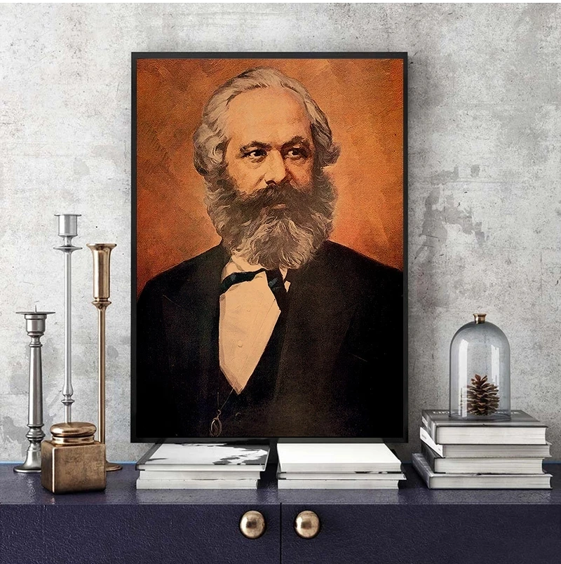 Funny Marx Canvas Painting Vintage Wall Art Pictures Posters Print Room Home Decoration Gift Socialism Communist Politician