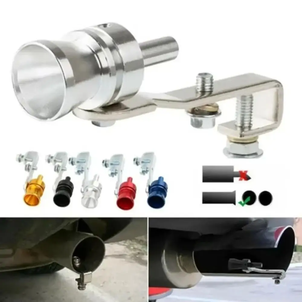 New Universal Car Sound Simulator Exhaust Expander Aluminum Turbine Tailpipe Whistle Sound Changer Whistle Car Modification