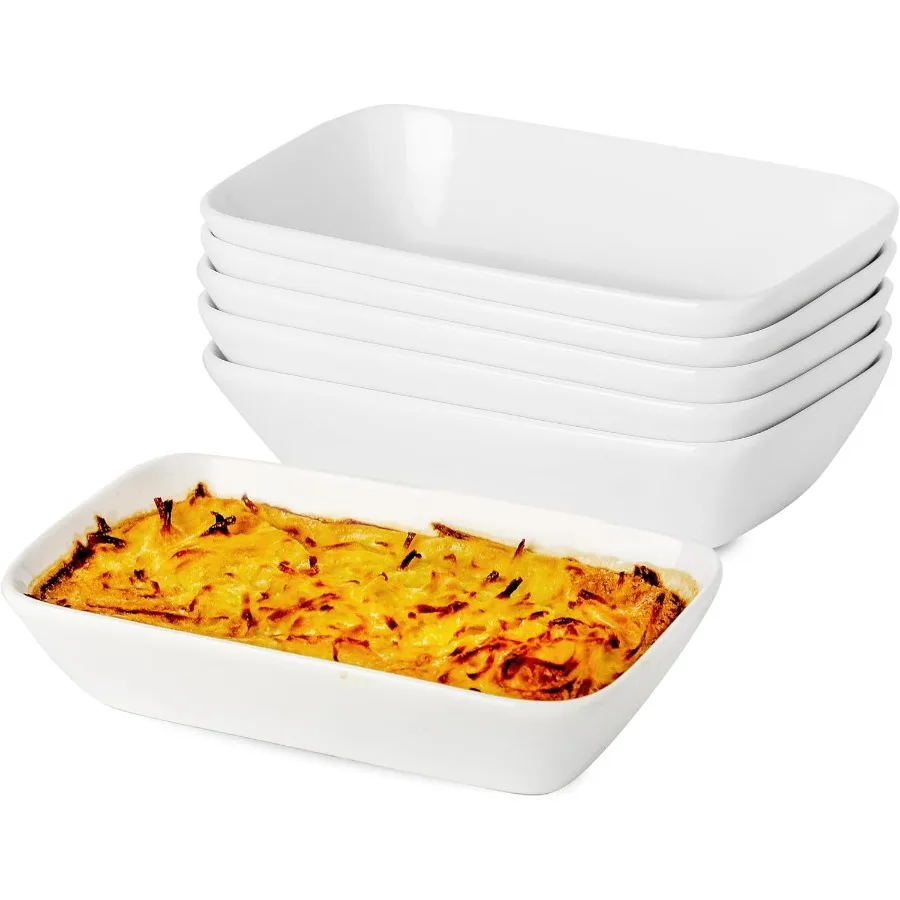 

Керамическая форма для выпечки, 13,5 унции, 6 шт., прямоугольная форма для выпечки 7 × 4,3x1,5 дюйма, форма для выпечки с индивидуальным порционным покрытием для духовки, микроволновой печи, жарки на воздухе