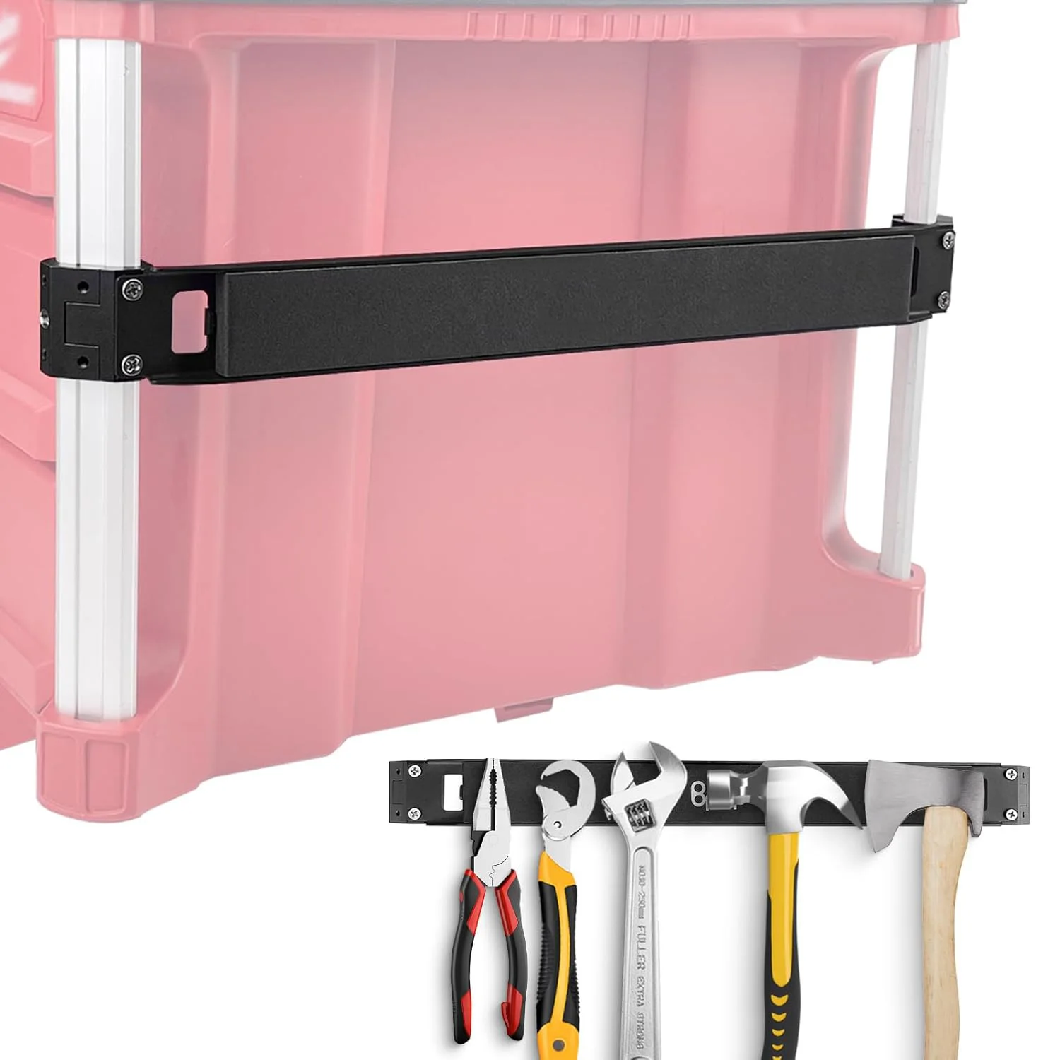 

Powerful Magnetic Bar Mount Fits for Milwaukee Packout Toolbox, Tool Holder Strip Work on Packout Rails, Keeping Tools Handy