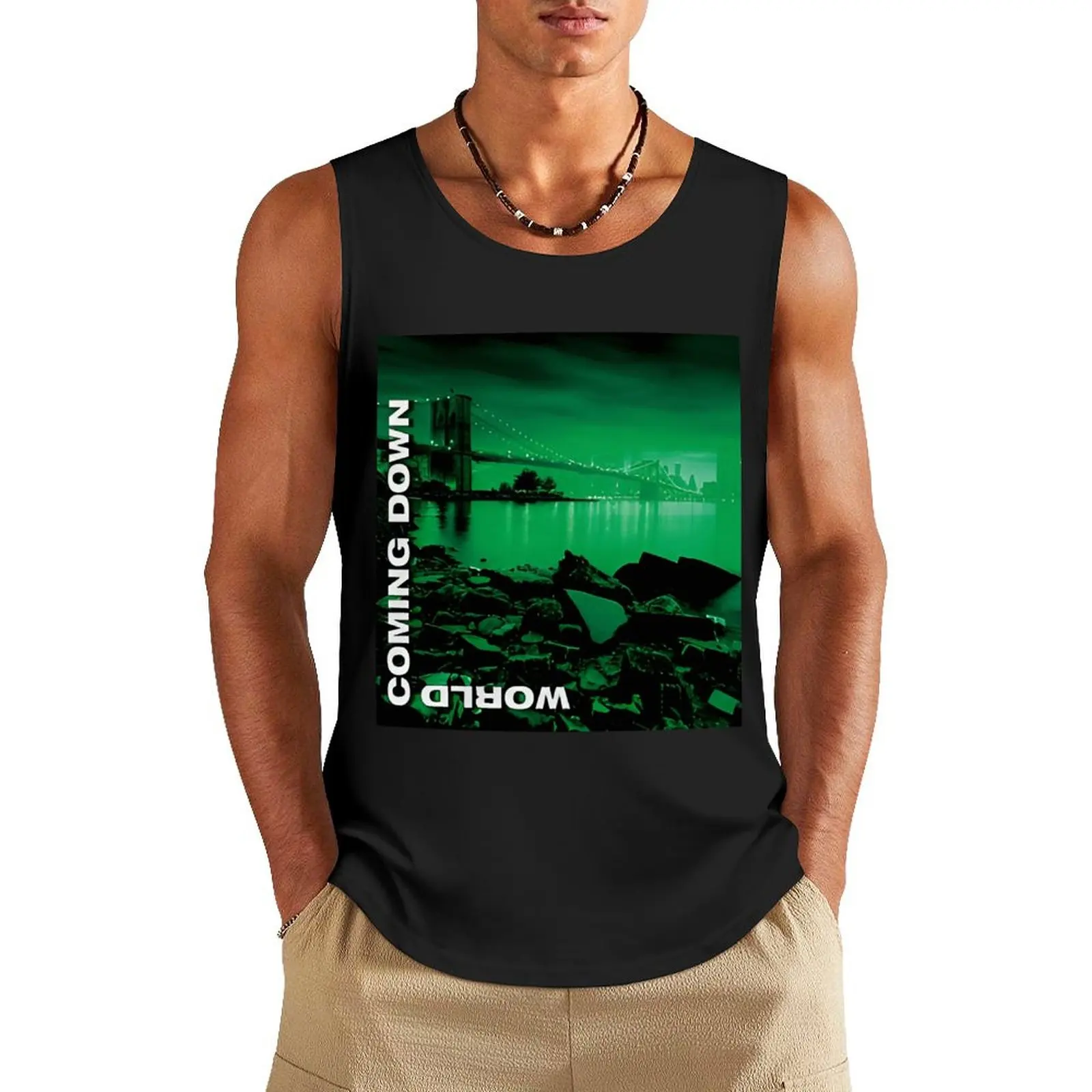 

World Coming Down Tank Top anime top fitness clothing for men