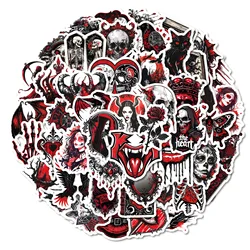 10/30/50PCS Gothic Style Satanic Red And Black Skull Thriller Horror Sticker Graffiti Decorative Water Cup Laptop Sticker