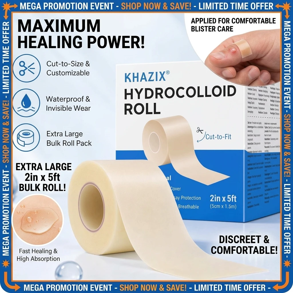 1roll Hydrocolloid Acne Patch Roll DIY Cut-to-Size Pimple Cover Sticker, Ultra Thin Waterproof Blemish Tape for Face
