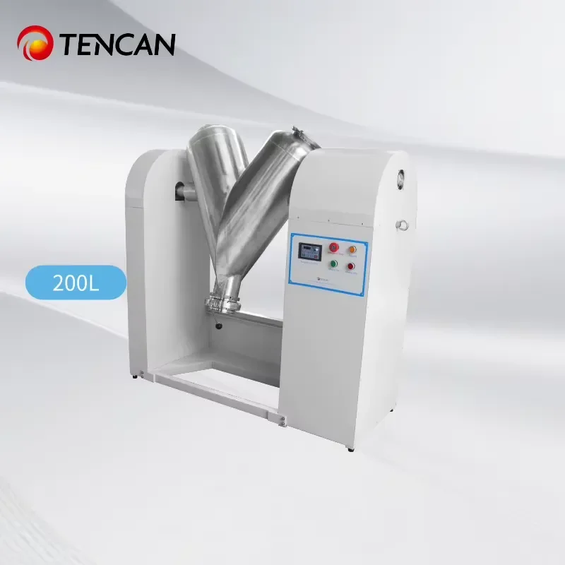 i TENCAN Stainless Steel 200L V-Type Mixer Uniform Blending for Dry Powder & Granules