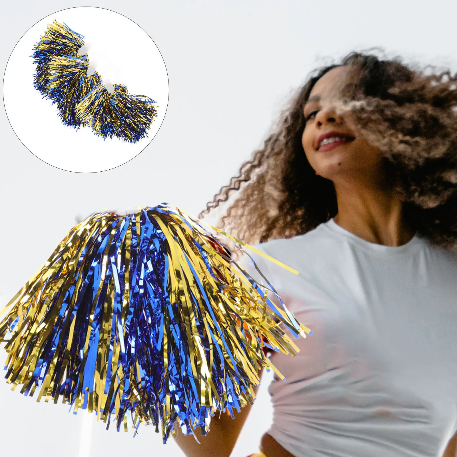 

6 шт. помпонов для чирлидинга из высококачественного полиэтилена с гладкой ручкой и нескользящим покрытием для спортивных костюмов