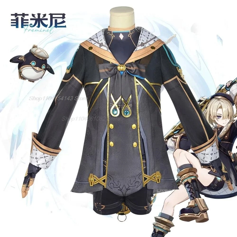 Genshin Impact Fontaine Freminet Cosplay Kostuum Full Set Pruik Haar Outfit Schoenen Laarzen Party Game Kostuums Halloween Nieuwe Aankomst