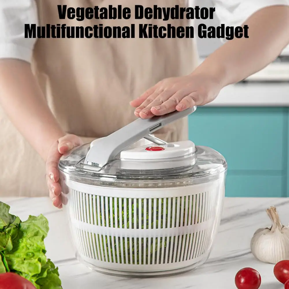 Large Manual Salad Spinner With Colander Draining System Multi-functional Plastic Vegetable Fruit Washer