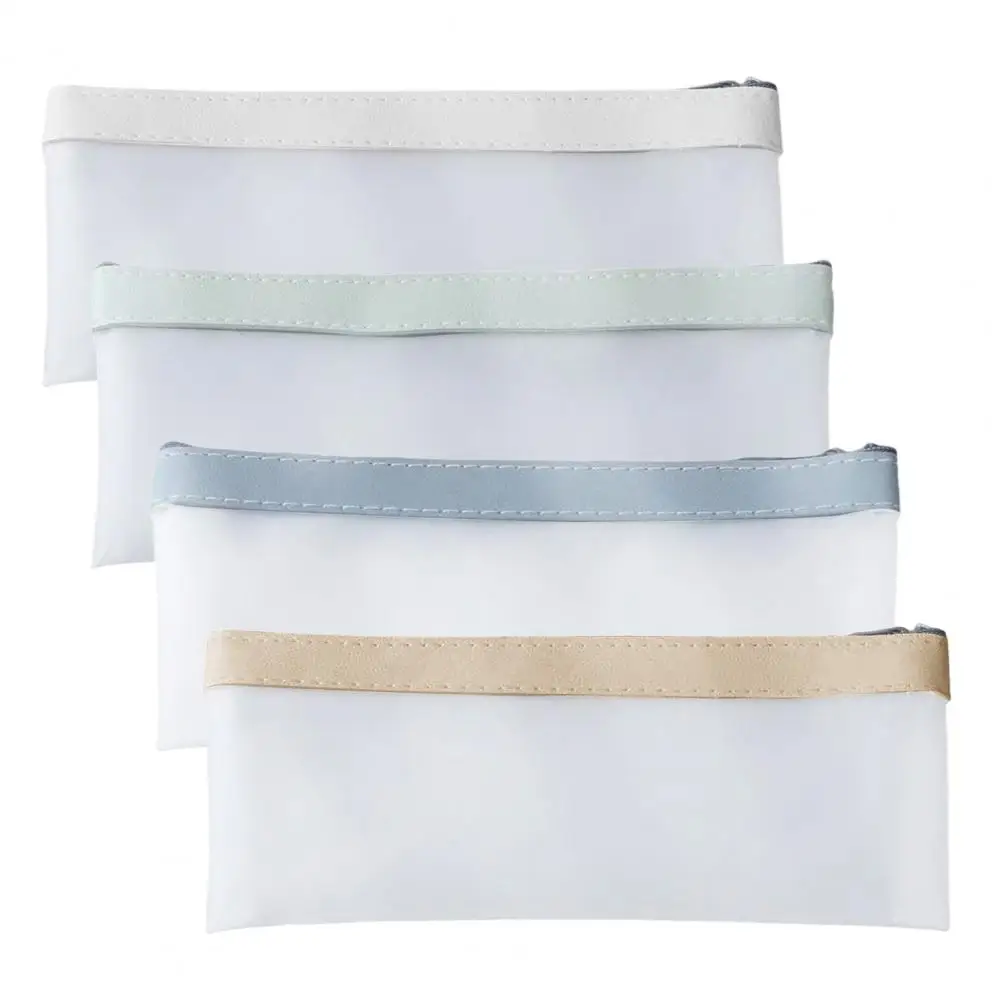 กระเป๋าดินสอ POUCH pensil ใสกันน้ำพีวีซีปิดซิปได้เยอะอุปกรณ์กระเป๋าใส่แปรงแต่งหน้าโรงเรียน