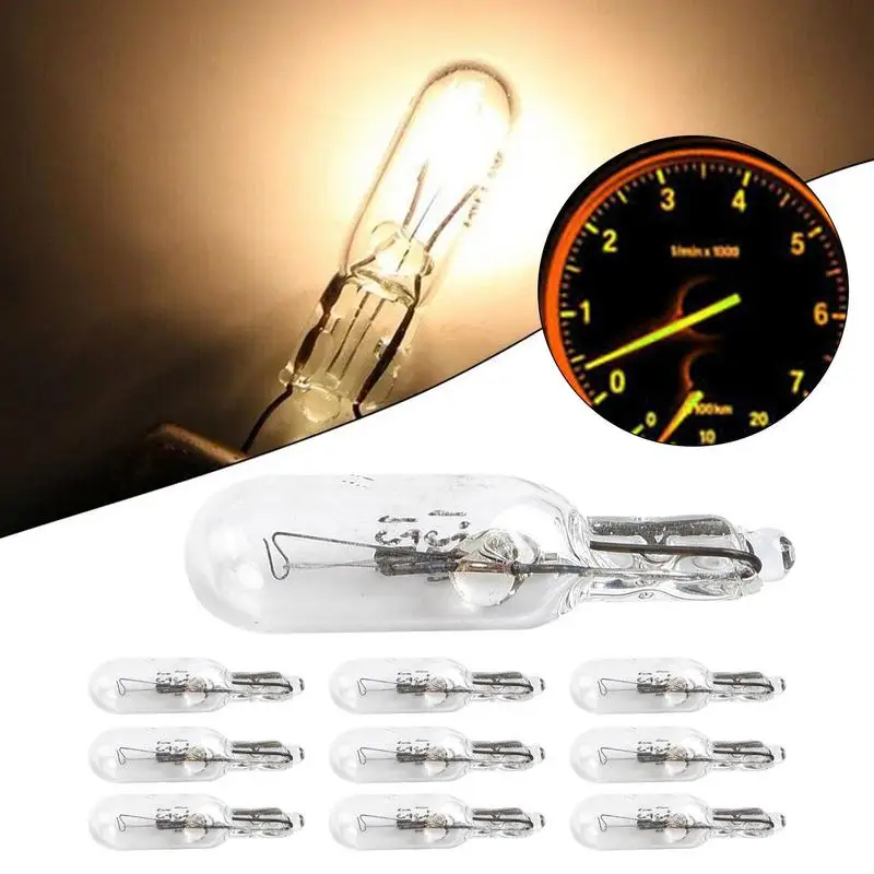 

10pcs T5 286 Halogen Light Bulb 1.2 Watt 2 Pin Globe Lot J C Bi-PinCluster Dashboard Lamp For Indicator Lights Instrument Panel