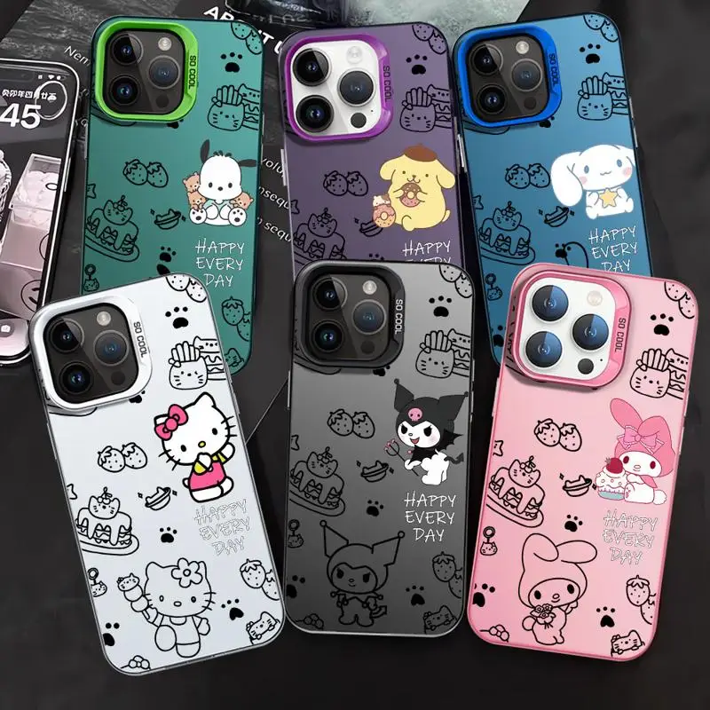 Kawaii Sanrio Hello K-Kitty Phone Case for Vivo Y30 Y30i Y50 Y91 Y93 Y16 Y20 V23 V23E 5G V25 V27 V29 Y15 Y16 Y17 Y21 Y22S Cover